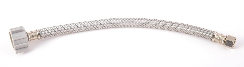 3/8"CMP X 7/8"BC X12"SS MN CLST BRDD SPL