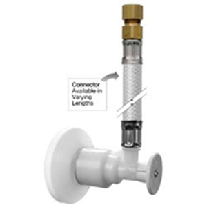 Accor Bathroom Sink Supply Kit 1/2" X 3/8", Supply Stop Valve X Compression, 20" Riser, Lead-free, Angle Stop 1698204