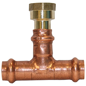 Apollo 3/4" x 3/4" x 1/2" Copper Press Reducing Tee 1522883