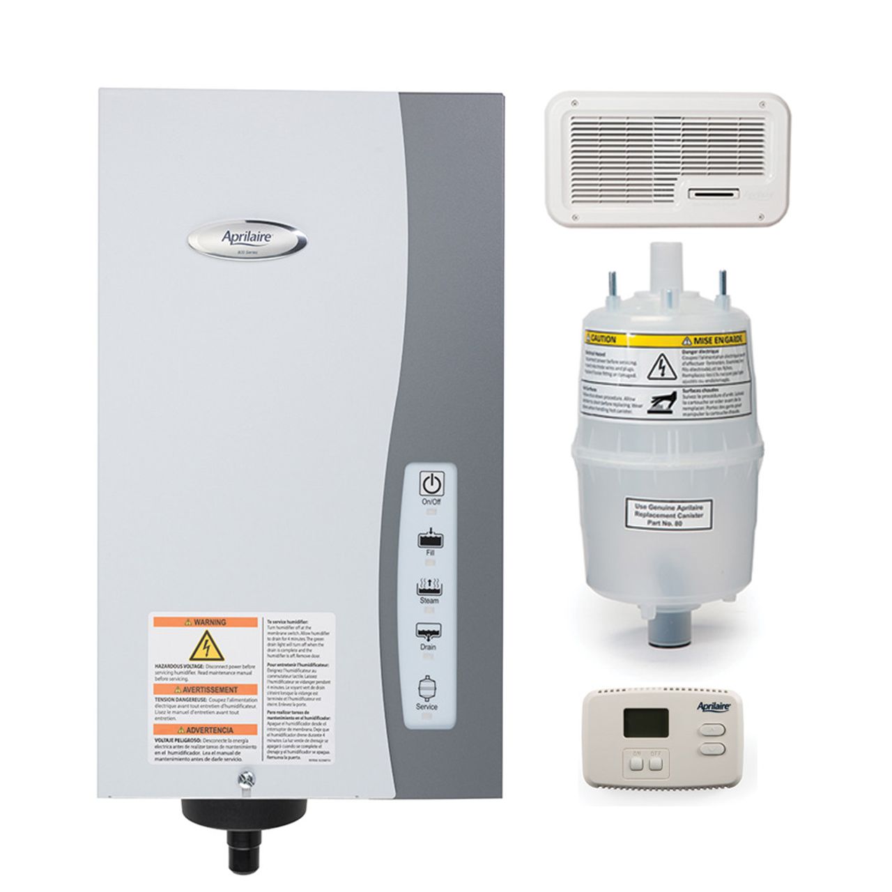 Aprilaire Ductless Residential Steam Humidifier With Aprilaire Model 850 Fan Pack for Homes without Ductwork or the Ductwork that is Inaccessible