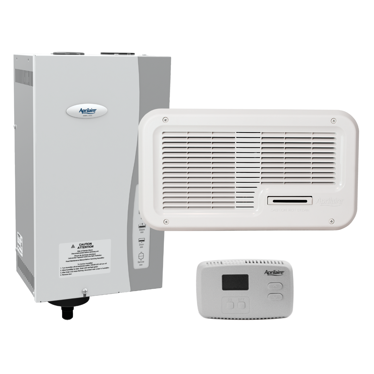 Aprilaire Modulating Steam Humidifier with fan pack for Homes without Ductwork or the Ductwork that is Inaccessible