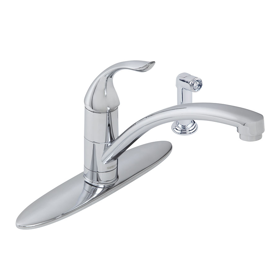 Gerber Viper™ Single Handle Kitchen Faucet w/ Spray & Deck Plate 1.75gpm Aeration and 2.2gpm Spray 2159450