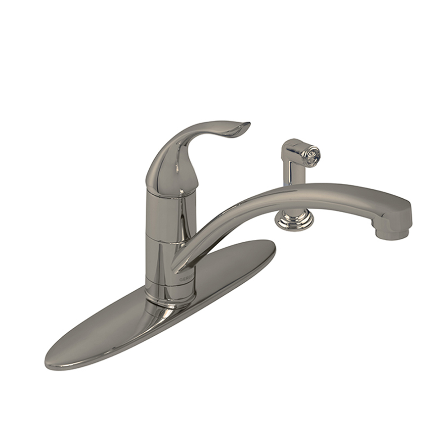 Gerber Viper™ Single Handle Kitchen Faucet with Spray & Deck Plate 1.75gpm Aeration and 2.2gpm Spray 2193246