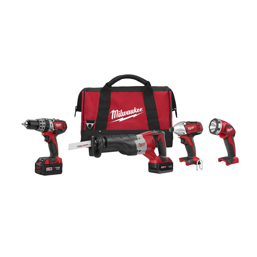 Milwaukee M18™ Cordless Lithium-ion 4-tool Combination Kit 2696-24 1496165