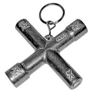 Pasco Specialty Die-cast, 4-way, Key With Chain Loop For Sillcock And Valve 3794
