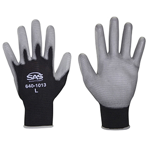 PR BLK/GRY LRG NYL KNIT PALM COAT GLOVE