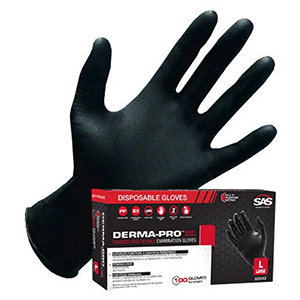 100PK BLK LRG DER PRO 4MIL PF NITRILE GL